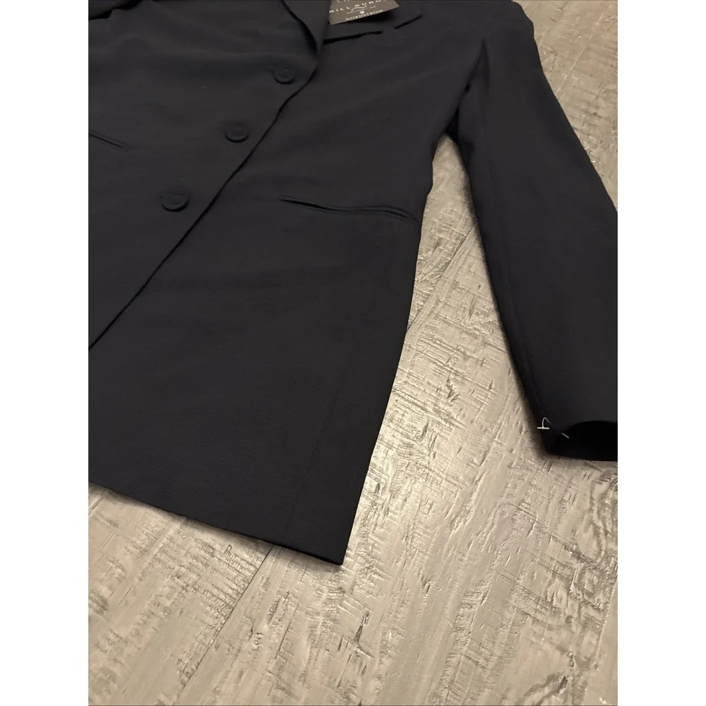 Bill Burns Nordstrom Women's Blazer Size 2 Black 2 Button Pure Wool Business USA
